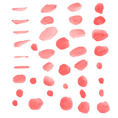 Realistic Water color brushes set in red color abstract for use in background or customize brush isolated on white background