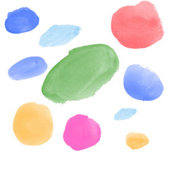 Colorful Realistic Water color brushes abstract for use in background or customize brush isolated on white background