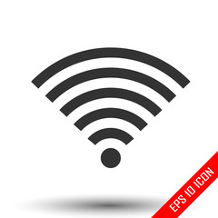 Wi-Fi icon. Simple flat logo of wi-fi zone sign on white background. Vector illustration.