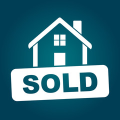 Sold house. Flat vector illustration