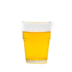 a glass of beer on white background