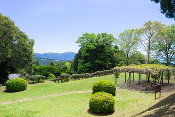 Main enclosure of the Yamanaka Castle ruin Park
