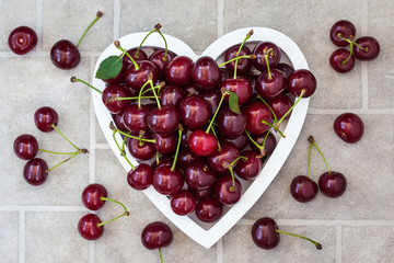 Fresh wet summer cherry