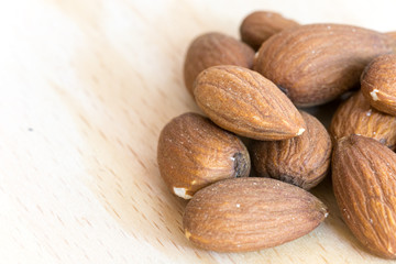Copy space bunch of almonds