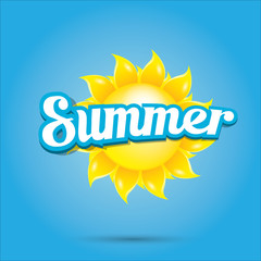 Fototapeta na wymiar vector summer label. summer icon with sun.