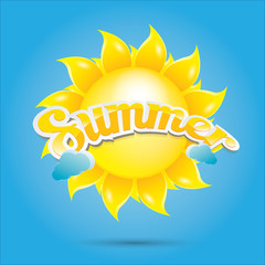vector summer label. summer icon with sun.