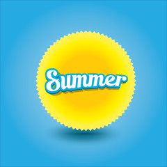 vector summer label. summer icon with sun.