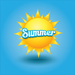 vector summer label. summer icon with sun.