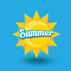 vector summer label. summer icon with sun.