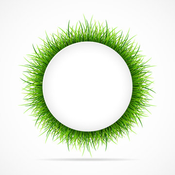 Round frame with green grass