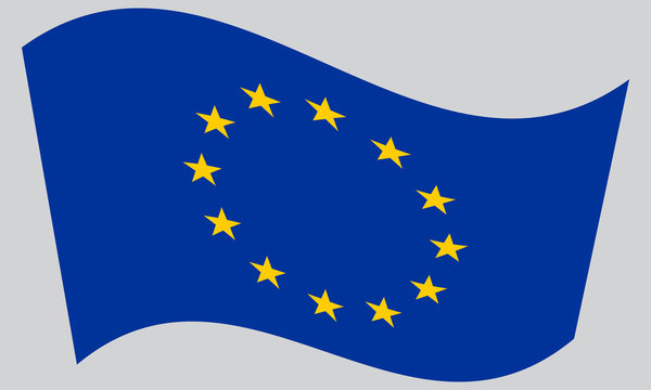 Flag of Europe, European Union, waving