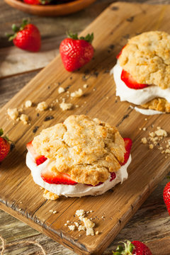 Homemade Strawberry Shortcake With Whipped Cream