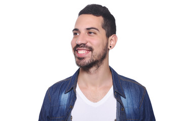 Close up of young latin man.