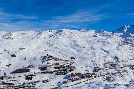 Ski resort  Val Thorens. Villages of Les Menuires and Val Thoren