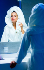 Naklejka premium young woman in spa