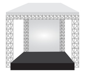 Podium concert stage. Performance show entertainment