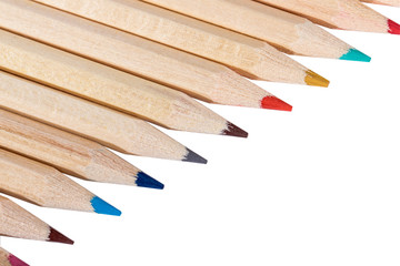 Obraz premium Color pelcils on white background.