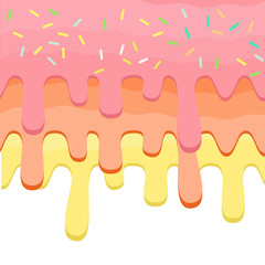 Abstract vector background with donut dripping glaze