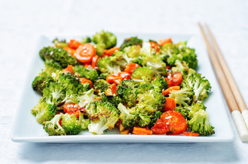 Asian roasted carrots and broccoli