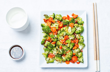 Asian roasted carrots and broccoli