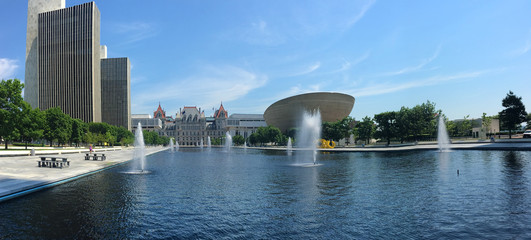 Panorama of State government  buildings in Albany, New York