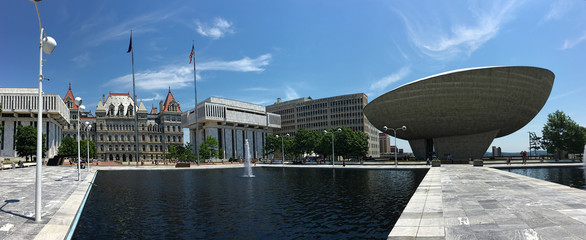 Panoramic view of State government  buildings in Albany, New Yor