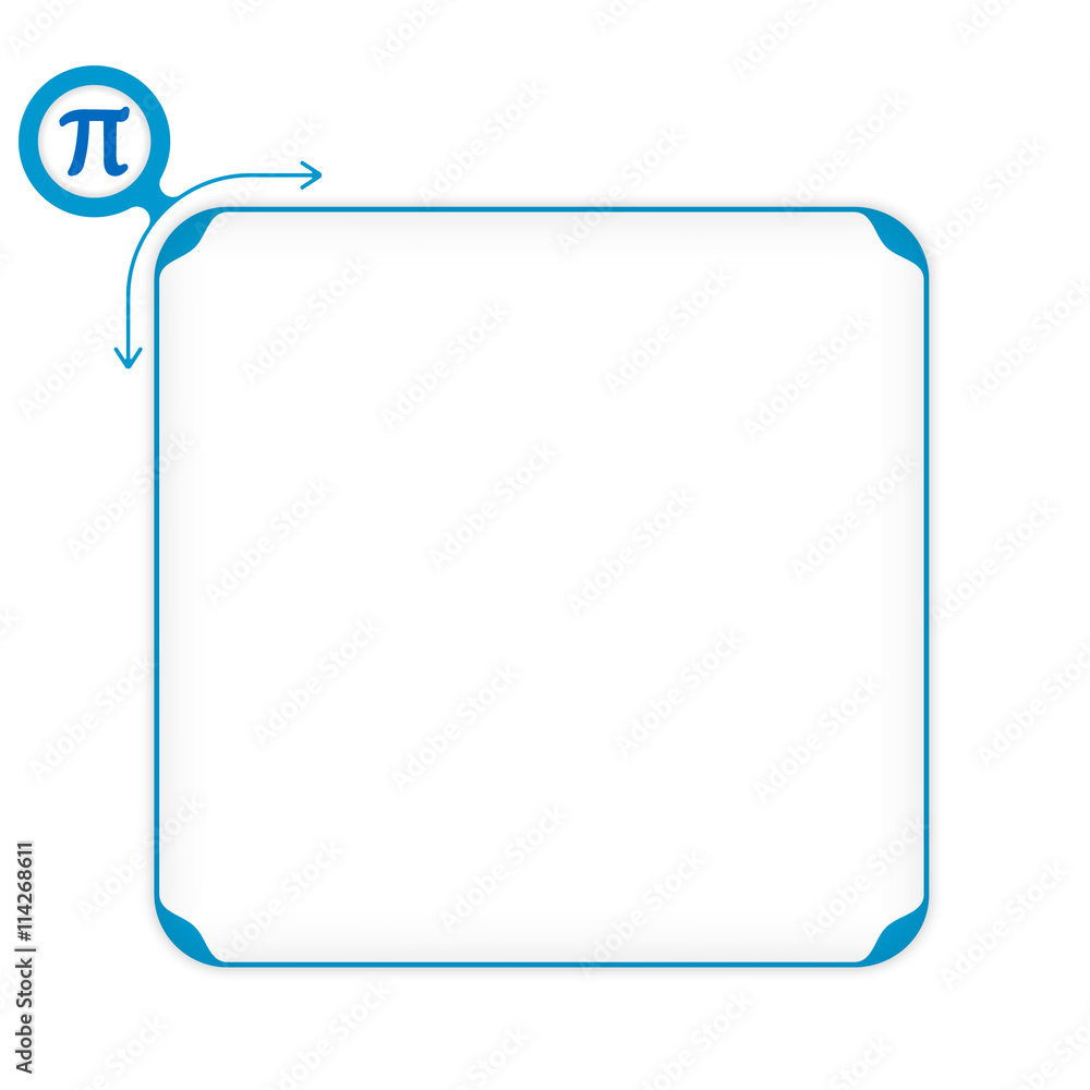 Poster vector blue box to fill your text and pi symbol