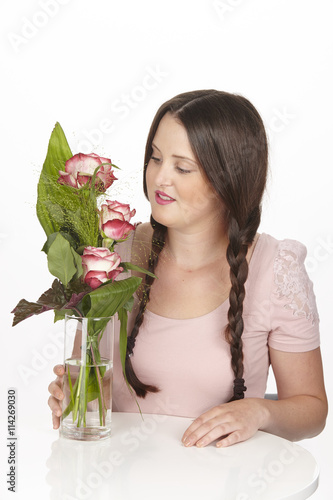 Junge Brünette Mit Zöpfen Junge Brünette Mit Zöpfen