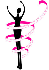 female silhouette with a tape measure 