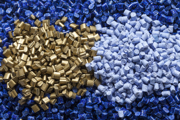 plastic granules close up