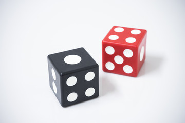 red dice and black dice