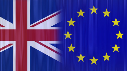 Flags of the United Kingdom and the European Union. UK Flag and