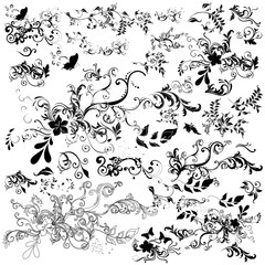 Set of vector calligraphic elements and page decorations