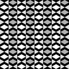 Obrazy na Szkle  Geometryczny wzór z naprzemiennie białym szarym i czarnym rombem