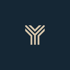 Unusual geometric letter Y. Architecture vector logo. Isolated monogram. - obrazy, fototapety, plakaty