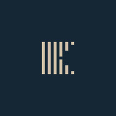 Unusual geometric letter K. Architecture vector logo. Isolated monogram.