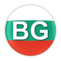 Bulgaria Flag Button with Two Letter Country ISO Code 3D Illustration