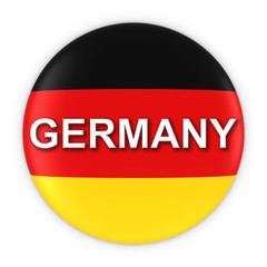 German Flag Button with Germany Text 3D Illustration