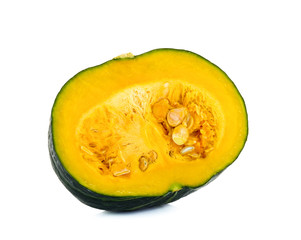 Half of Green pumpkin isolated