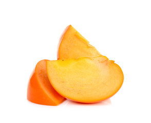 Slice of persimmon isolated