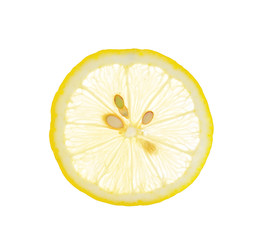 slice of lemon isolated on white background