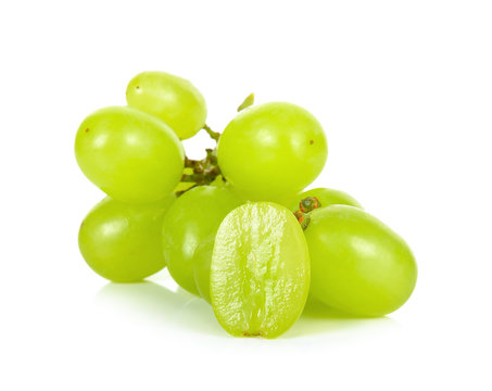 Green grape isolated on a white background