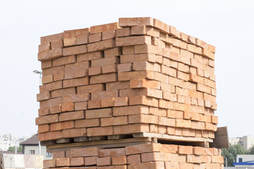 Pallets are usually red brick