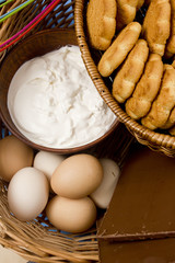 Ingredients for tiramisu