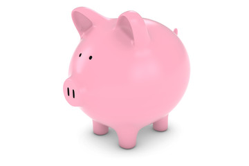 Piggy Bank Isolated on White Background 3D Illustration