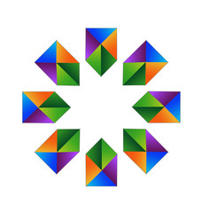 Vector colorful arrows fractal logo