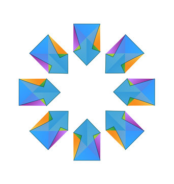 Vector arrows fractal logo