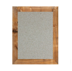 Fototapeta premium Old wooden frame isolated and have brown paper background.