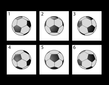 Animation of rotation  a soccer ball.