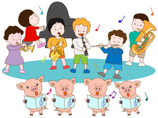 仔豚と子供のコーラス